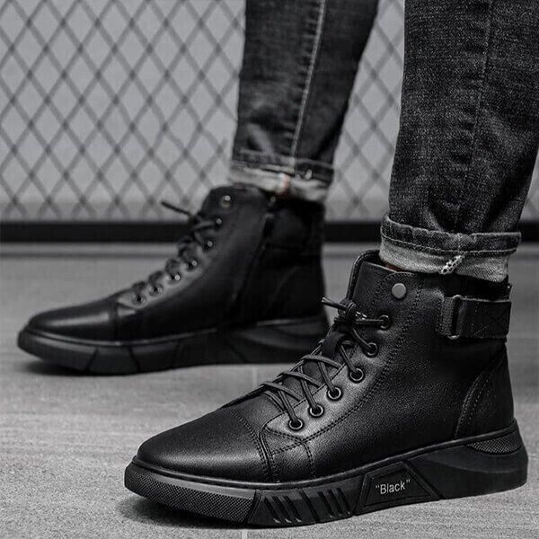 Premium Black High-Top Sneakers – Ultimate Comfort & Style