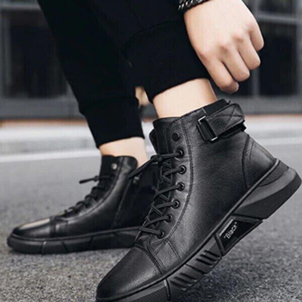 Premium Black High-Top Sneakers – Ultimate Comfort & Style